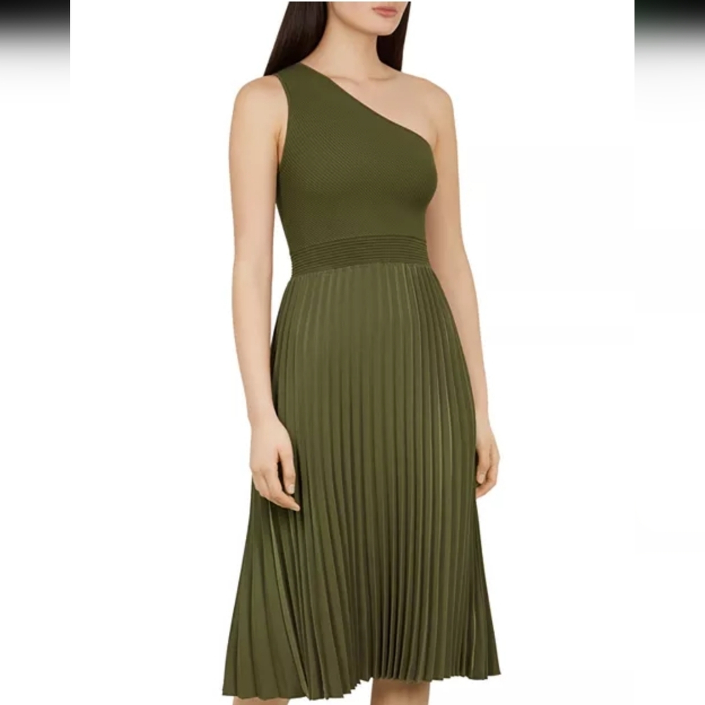 Ted Baker Miriom One-Shoulder Mixed-Media Dress